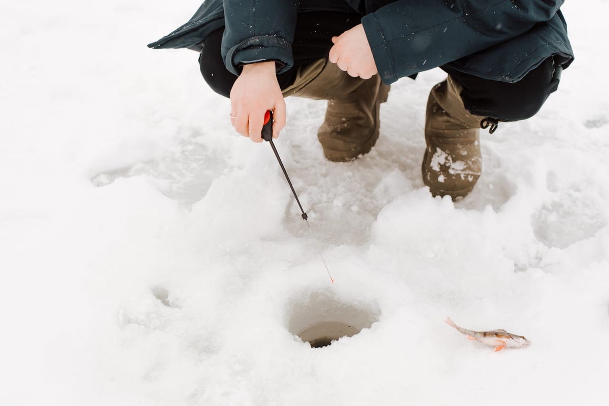 Winter fishing in canada